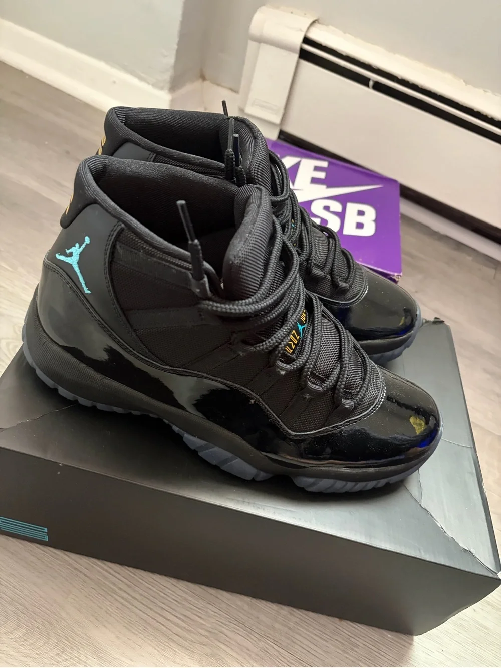 Nike Kids' Black High-Top Sneakers with Subtle Teal Accent